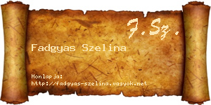 Fadgyas Szelina névjegykártya
